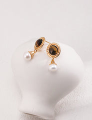 Celestia Tiger’s Eye & Pearl Earrings