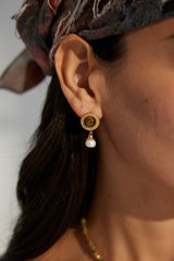 Celestia Tiger’s Eye & Pearl Earrings