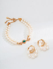 Elegant Pearl & Malachite Bracelet