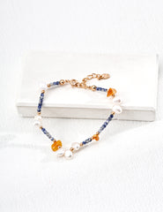 Natural Pearl & Blue Spot Jasper Bracelet