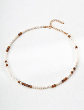 Natural Pearl & Glass Bead Necklace in S925