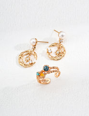 Earthlight Ring – Vintage Silver with Turquoise & Healing Stones