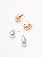 Sterling Silver Teardrop Earrings – Platinum Tone