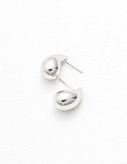 Sterling Silver Teardrop Earrings – Platinum Tone