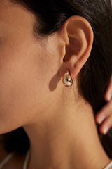 Sterling Silver Teardrop Earrings – Platinum Tone