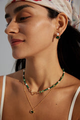 Sterling Silver Pearl & Pink Zircon Earrings – Vintage Gold / Platinum Finish