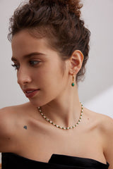 Sterling Silver Malachite Drop Earrings – Protective & Elegant