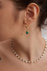 Sterling Silver Malachite Drop Earrings – Protective & Elegant