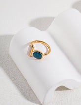 Sterling Silver Enamel Open Ring – Macaron & Morandi Tones