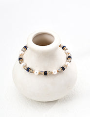 Celestial Harmony Bracelet – Pearl, Moonstone & Lapis