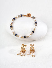 Celestial Harmony Bracelet – Pearl, Moonstone & Lapis