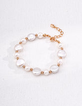 Baroque Pearl Bracelet – Vintage Gold & Sterling Silver