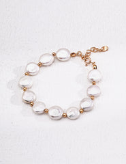 Baroque Pearl Bracelet – Vintage Gold & Sterling Silver