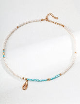 S925 Silver Natural Pearl & Blue Mother-of-Pearl Necklace with Cubic Zirconia – Vintage Gold Elegant Pendant