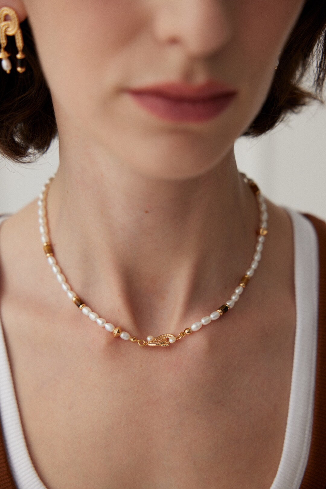 Lumière Tiger’s Eye & Pearl Necklace