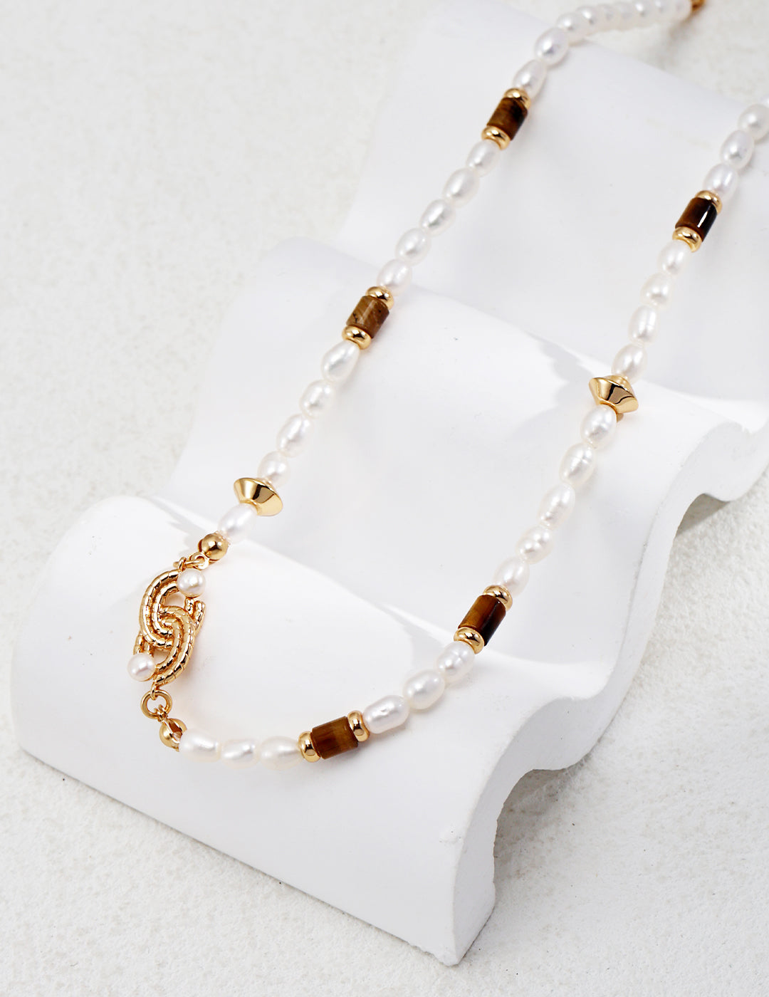 Lumière Tiger’s Eye & Pearl Necklace