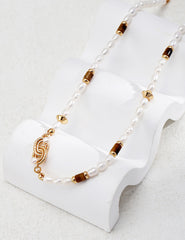 Lumière Tiger’s Eye & Pearl Necklace
