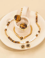 Lumière Tiger’s Eye & Pearl Necklace
