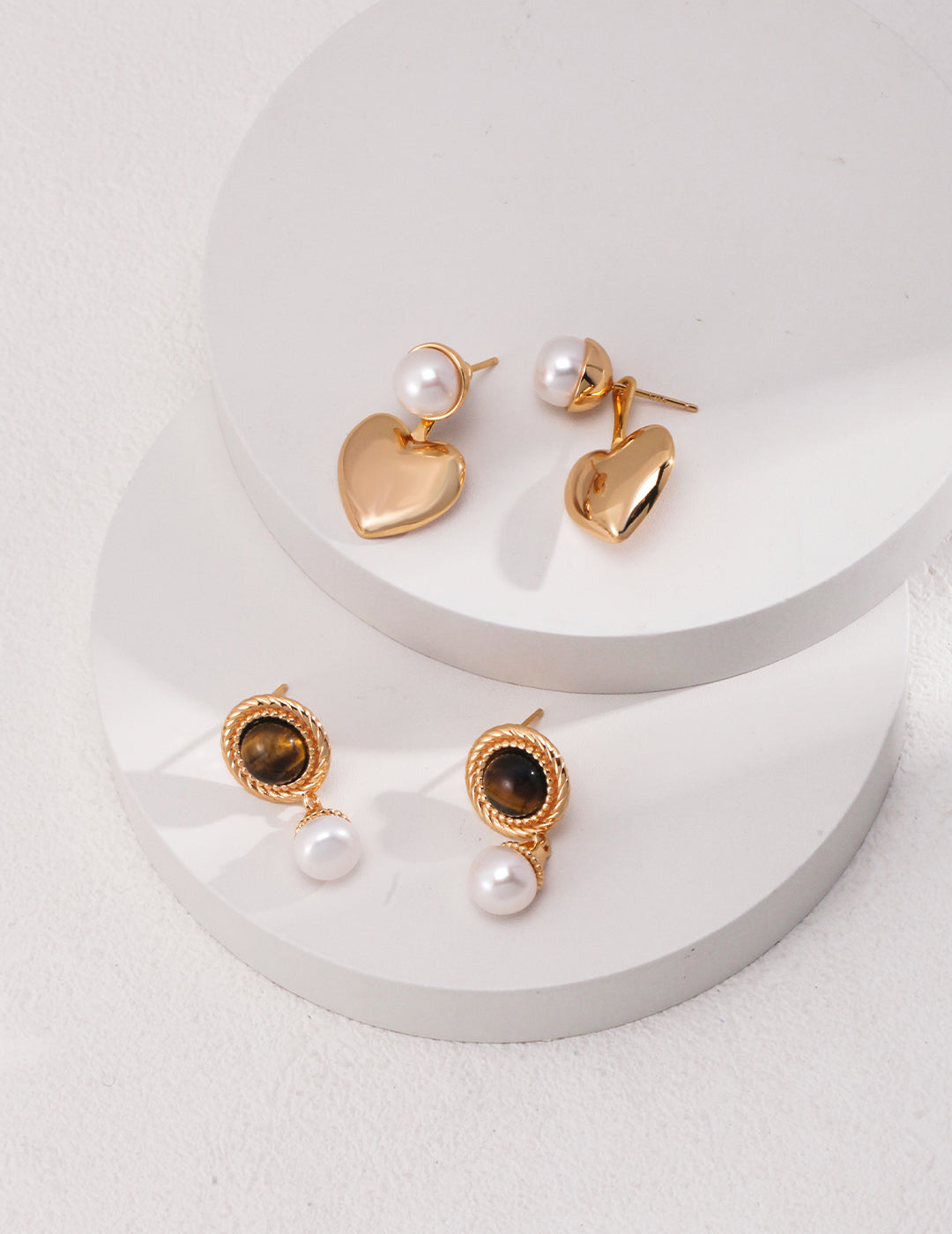 Celestia Tiger’s Eye & Pearl Earrings