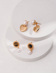 Celestia Tiger’s Eye & Pearl Earrings