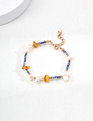 Natural Pearl & Blue Spot Jasper Bracelet