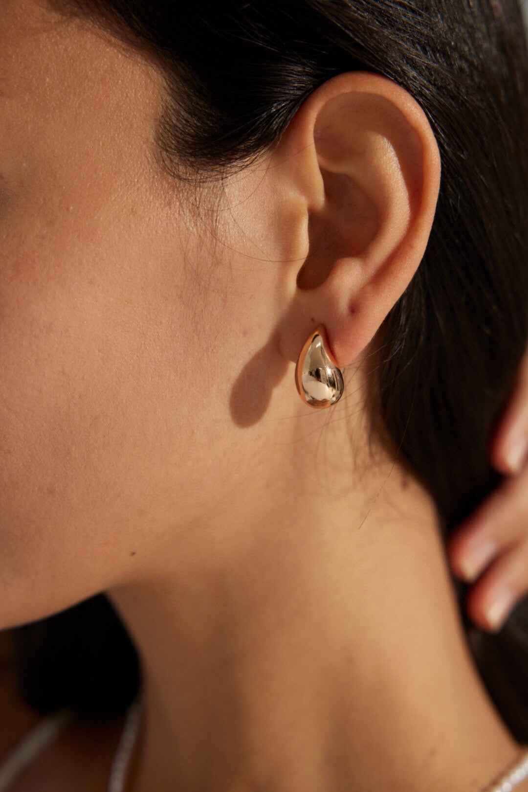 Sterling Silver Teardrop Earrings – Platinum Tone
