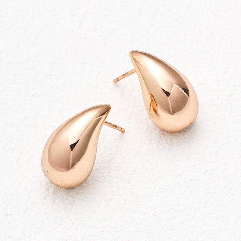 Sterling Silver Teardrop Earrings – Platinum Tone