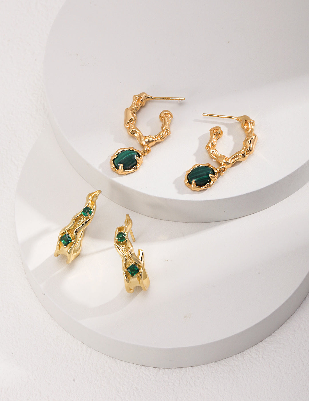 Sterling Silver Malachite Drop Earrings – Protective & Elegant