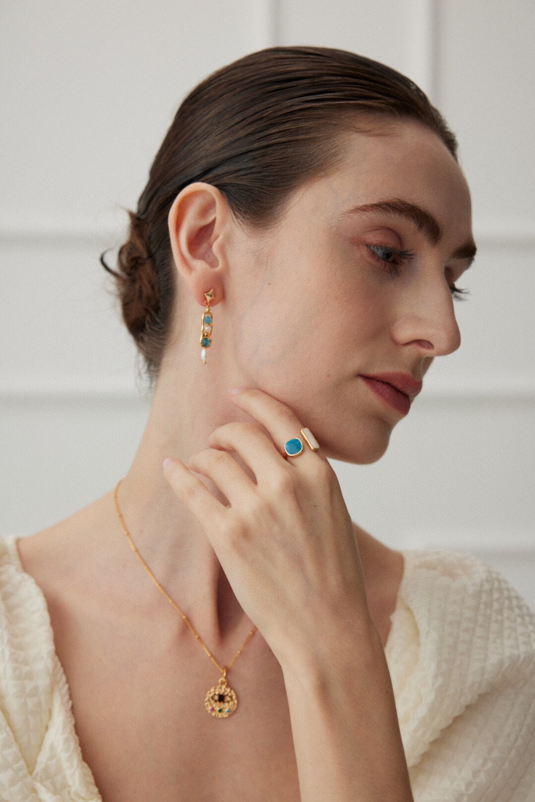 Sterling Silver Enamel Open Ring – Macaron & Morandi Tones
