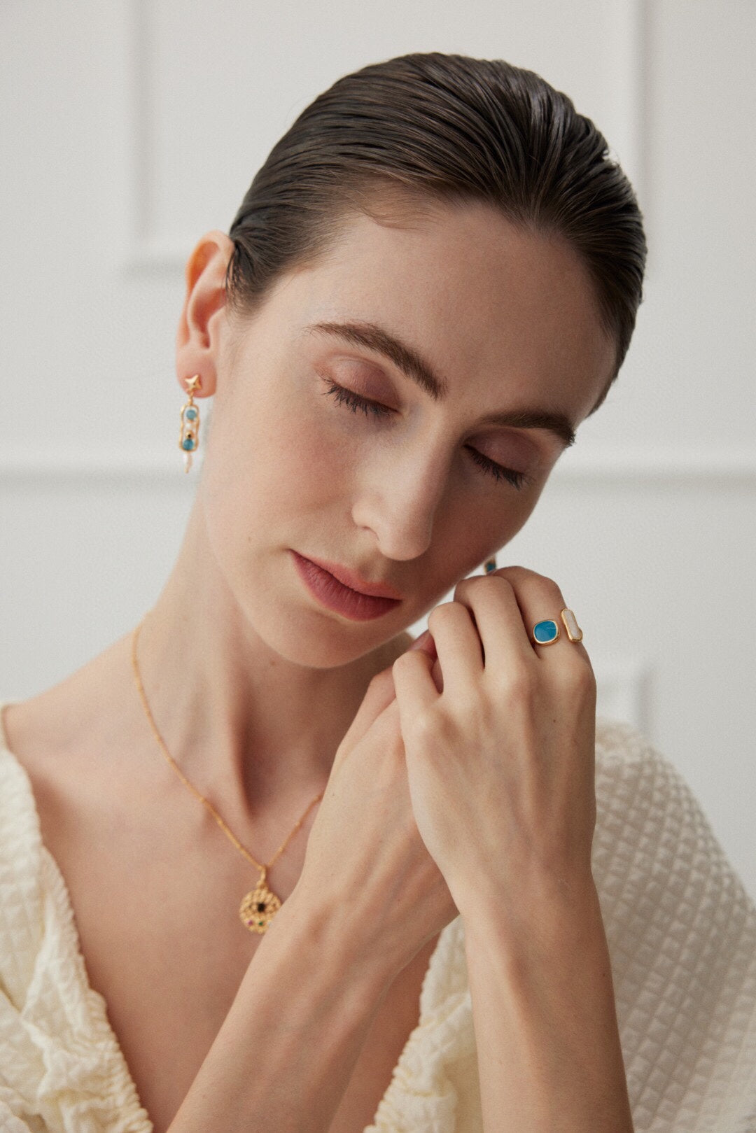 Sterling Silver Enamel Open Ring – Macaron & Morandi Tones
