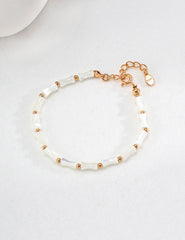 Golden Bamboo Stone Bracelet – 925 Silver & Vintage Glow