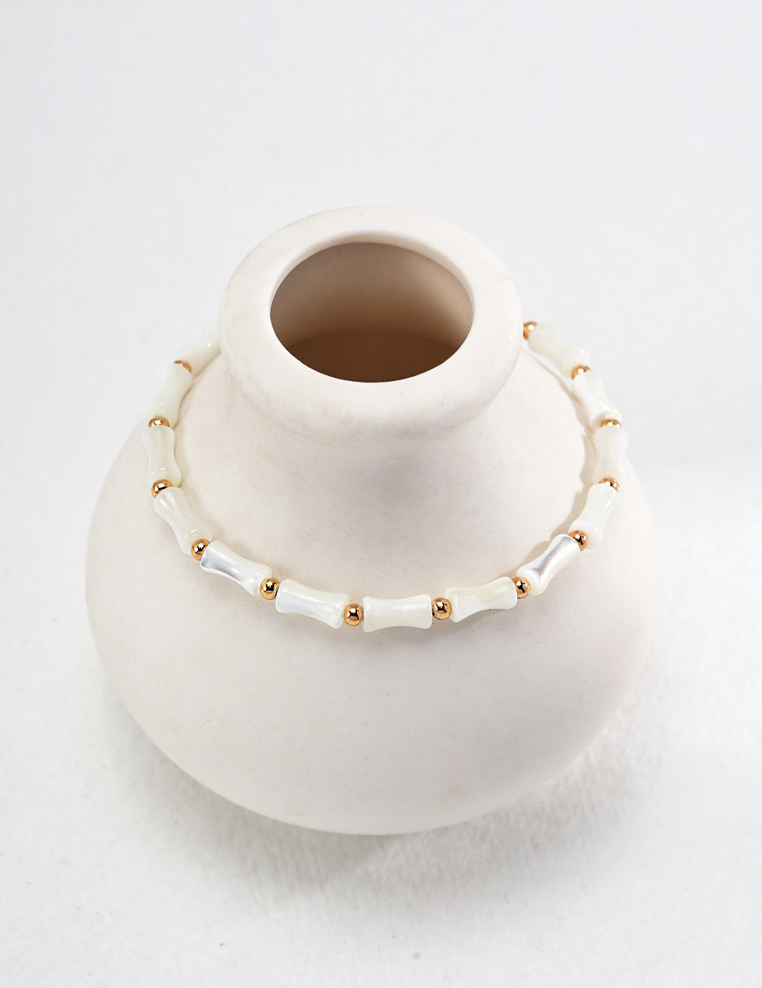 Golden Bamboo Stone Bracelet – 925 Silver & Vintage Glow