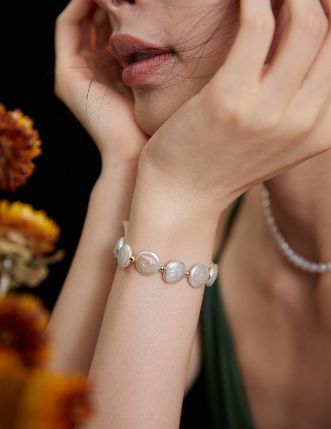 Baroque Pearl Bracelet – Vintage Gold & Sterling Silver