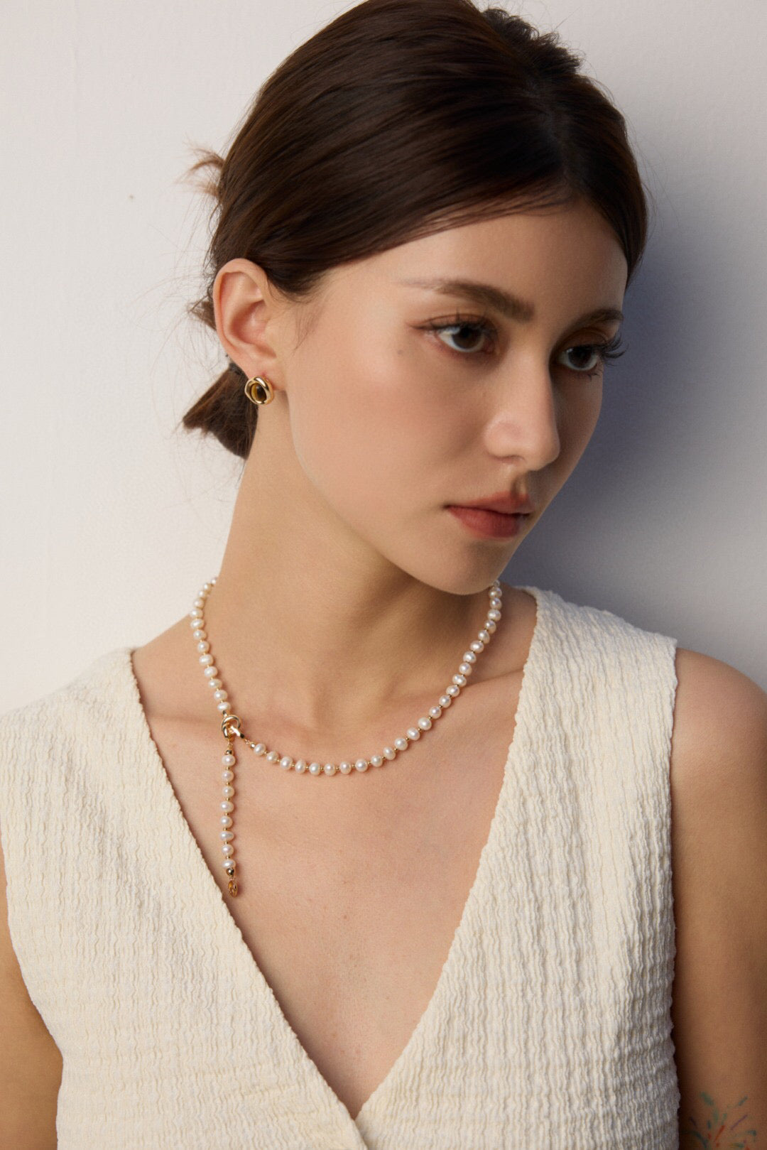 Vintage Elegance Pearl Necklace – 925 Silver, Zircon & Natural Pearl