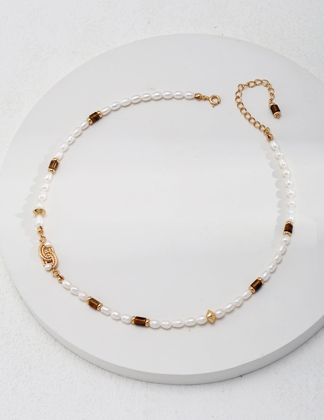 Lumière Tiger’s Eye & Pearl Necklace